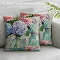 thumbnail image 3 of Nawypu Hopyeer  Rustic Romantic Outdoor Floral Decor Throw Pillow Covers Hydrangea Flowers Bird Nest Bottle Dragonflies Butterflies  Pillowcase Home Sofa Cushion Cover, 3 of 5
