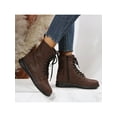 thumbnail image 6 of Frontwalk Womens Booties Side Zip Ankle Boots Lace Up Combat Boot Walking Non Slip Shoes Women Casual Dark Brown 5.5, 6 of 7