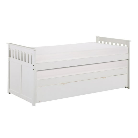 Lexicon Galen 81.5" Transitional Wood Twin/Twin Bed with Twin Trundle in White