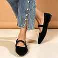 thumbnail image 2 of SuTry Women's Mary Jane Flats Pointed Toe Velvet Strap Slip On Comfortable Elegant Vintage Casual Daily Walking Shoes(37), 2 of 7
