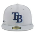 thumbnail image 2 of Men's New Era Gray Tampa Bay Rays 2025 MLB Clubhouse 59FIFTY Fitted Hat, 2 of 6