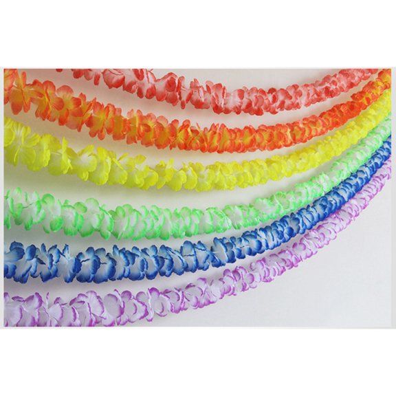 Flower Lei Garland 6pcs 3M Colorful Tropical Hawaiian Lei Garland, Luau Party Flower Garland, Hawaiian Party Garland Decorations