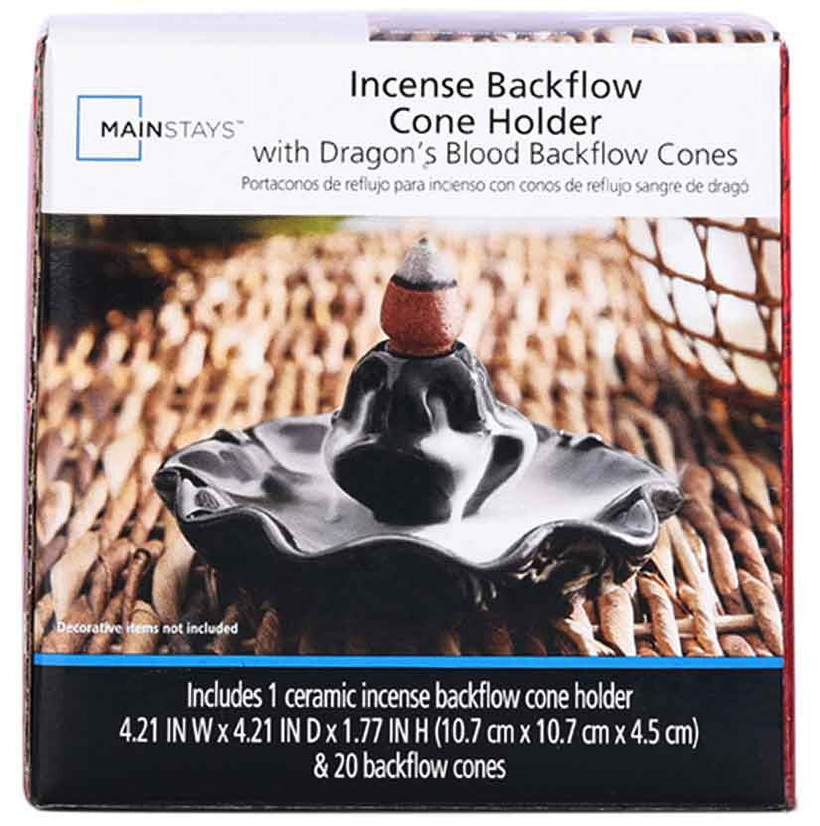 Mainstays Small Incense Backflow Cone Holder, Black