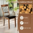 thumbnail image 4 of Giantex Farmhouse Dining Chairs Set of 2, Modern Kitchen Chairs w/Elegant Hollowed backrest, Upholstered Seat, Walnut, 4 of 6