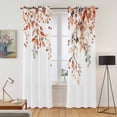 thumbnail image 2 of Kitchen Curtains 84 Inch Length 2 Panels, Fall Leaves Grommets Window Treatment Curtain, Farmhouse Orange Eucalyptus Leaf Floral Thermal Curtains Drapes for Living Room/Bathroom, 2 of 9