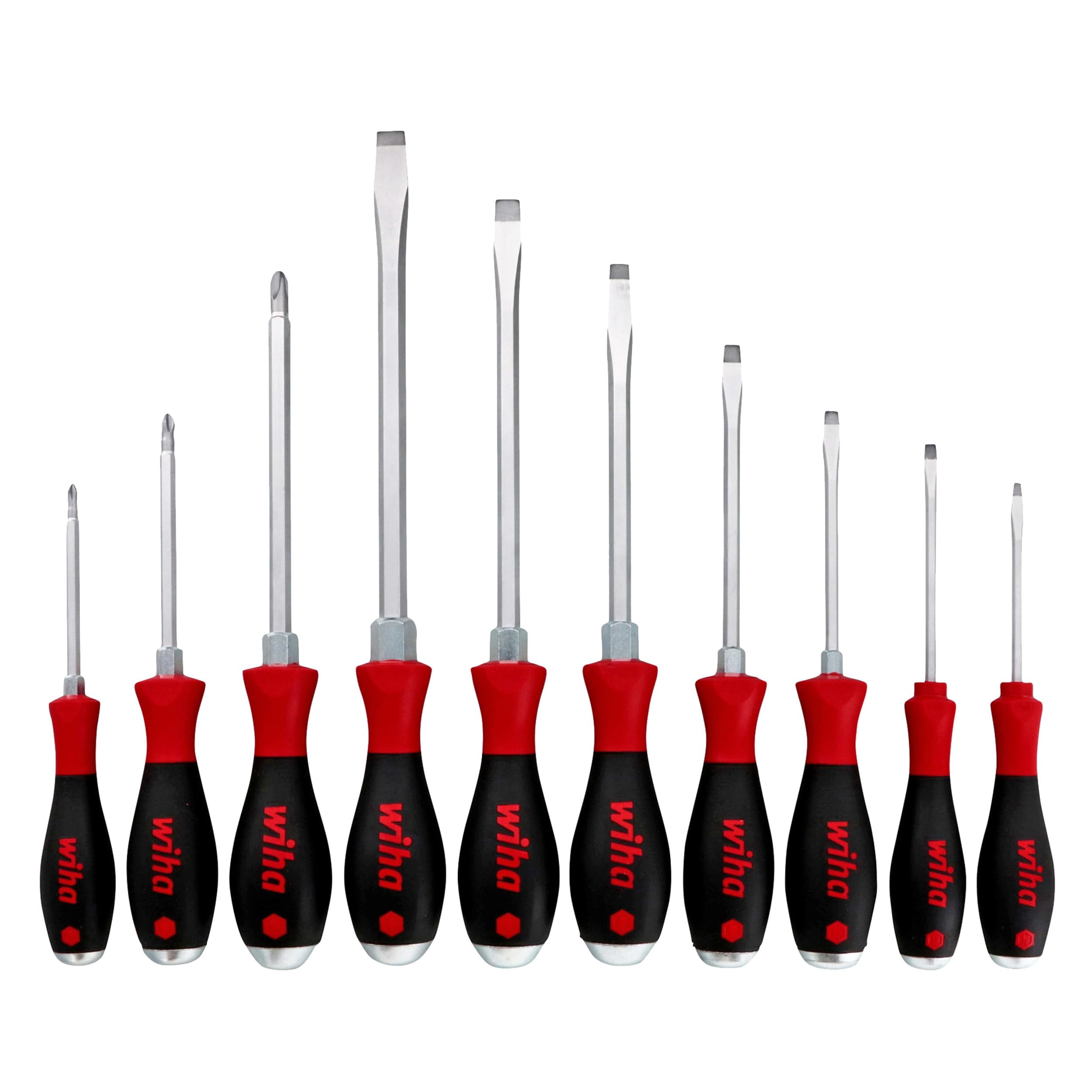 Wiha SoftFinish Extra Heavy Duty Slotted/Phillips Screwdriver Set (10 Piece Set)