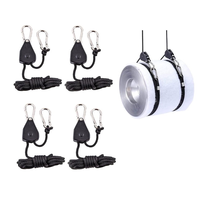 de Trinquete con para Cuerda de 4 Piezas, 150 de Capacidad, de Aleación de Zinc, Negro CUTICAT Cuerda de luz de crecimiento ajustable