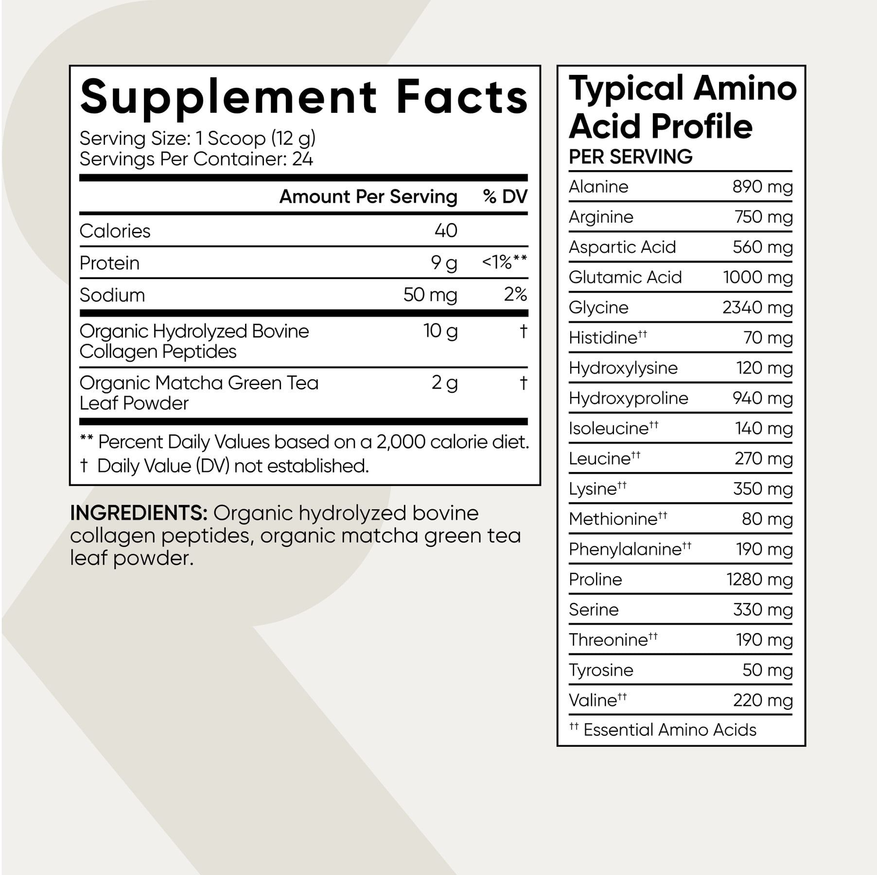Sports Research® Collagen Peptides Matcha Green Tea  Hydrolyzed Supplement 10.16oz (24 Servings)