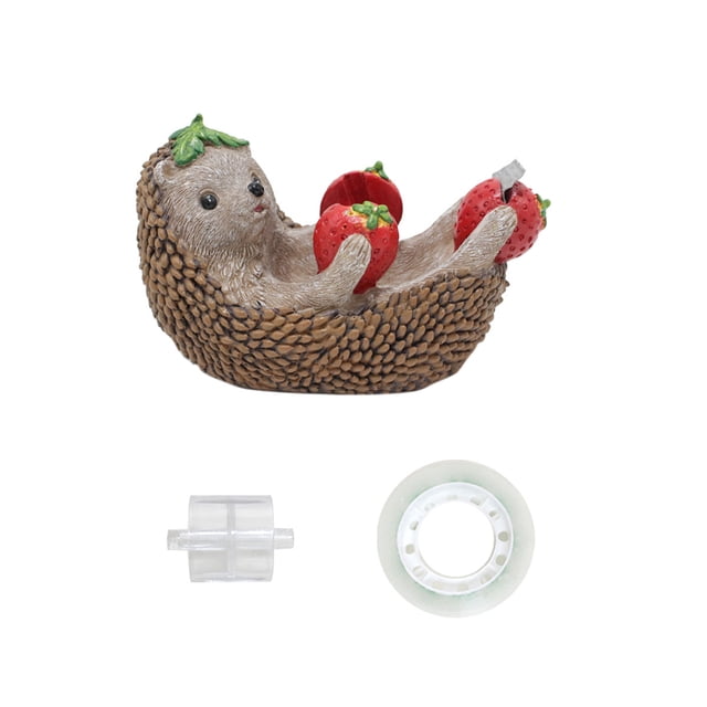 WLOELOEW Hedgehog Tape Dispenser Cute Animal Design Desktop Resin Holder For Office Home Use Ornamental Functional Decor