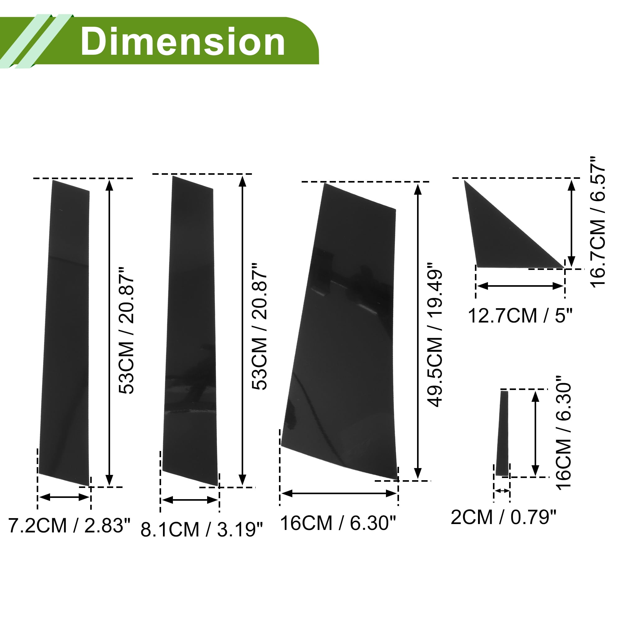 Unique Bargains 10Pcs Window Trim For Chrysler Town & Country 2008-2016 Black