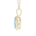 thumbnail image 2 of ANGARA Natural 1.6 ct Aquamarine Teardrop Pendant with Diamond Halo in 14K Yellow Gold for Women (Size-10x7mm) | March Birthstone, Anniversary, Jewelry Gift for Women | Natural Aquamarine Necklace, 2 of 8