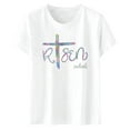 thumbnail image 6 of Easter T Shirts for Women Short Sleeve Crewneck Christian Bible Verse Risen Indeed Graphic Tees, 6 of 6