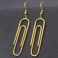 thumbnail image 2 of Stainless Steel Paper Clip Style Party Statement Dangle Earrings, 2 of 4