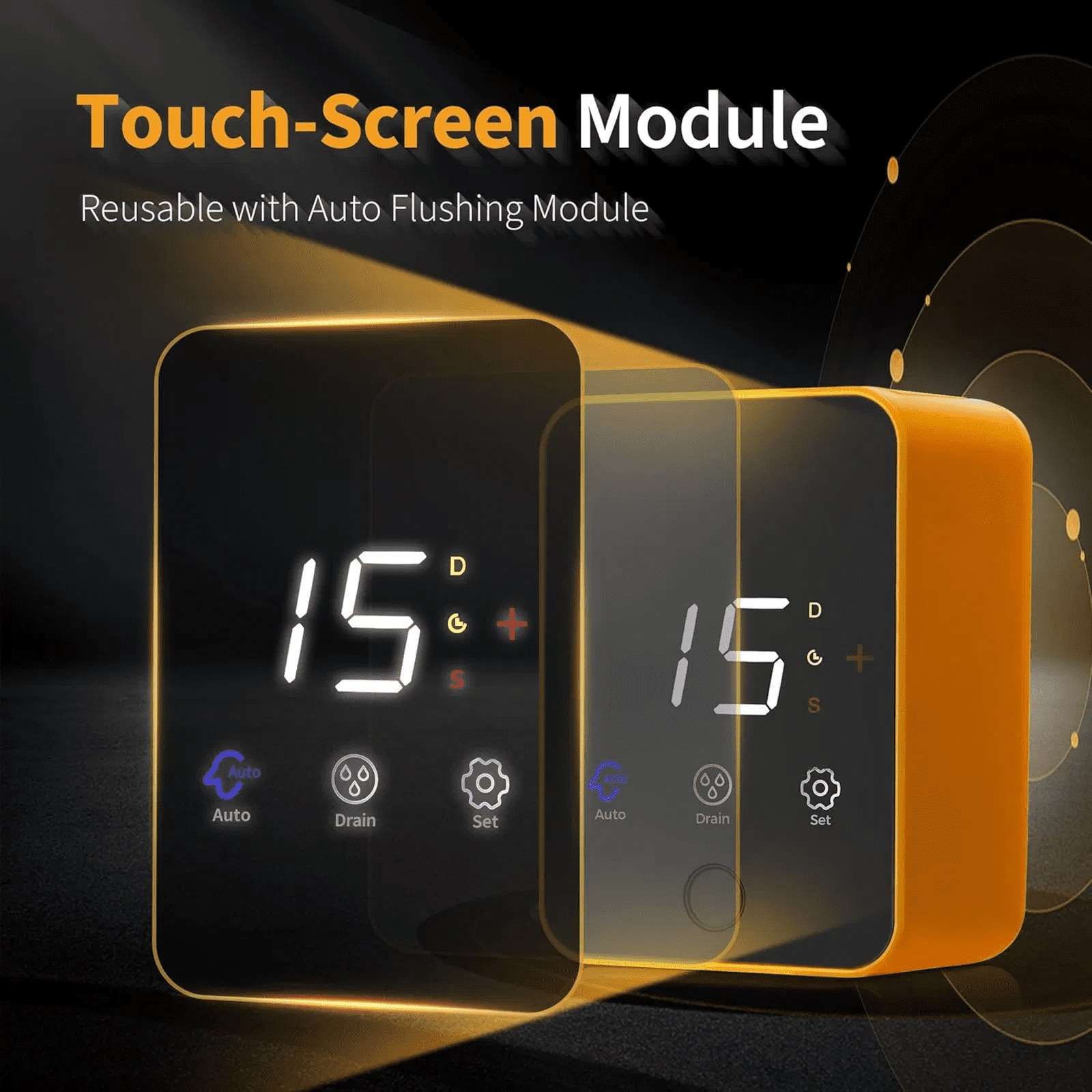 iSpring Spin Down Sediment Water Filter, 50 Micron,  Auto-Flush, Reusable,  Touch-Screen and Built-in Housing Scraper, Brass Top Clear Housing, Whole House Prefilter Filtration