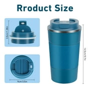 ATSAMFR 500ml Travel Coffee Mug Stainless Steel Vacuum Thermos Cup(White)