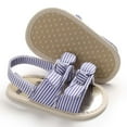 thumbnail image 6 of QISIWOLE Baby Girls Sandals Stripe Solid Color Summer Flat Shoes Infant First Walkers Deals, 6 of 9