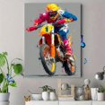 thumbnail image 4 of Abstract Motocross Canvas Wall Art, Dirt Bike Pop Art Print, Biker Gift Home Wall Decor, 4 of 8