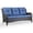 Brown/Navy, variant on Giantfurnni Wicker Patio Sofa, Outdoor 3-Seat Sofa with Cushions for Porch Balcony Patio