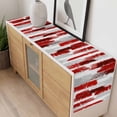 thumbnail image 4 of Red Abstract Table Runner - 108 Inch Long, Kitchen Dining Table Runner Dresser Scarves, Grey Modern Mottled Art Oil Painting Farmhouse Decor for Coffee Tables Wedding Party Banquet, 4 of 8