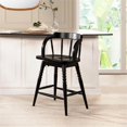 thumbnail image 2 of Breda 25.5" Turned Bubble Spindle Low-Back Wood Counter Stool Black, 2 of 6
