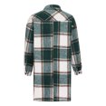 thumbnail image 5 of AherBiu Jackets for Women Plaid Shacket Button down Mid-Long Fall Casual Coats Outwear with Pockets, 5 of 6
