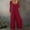 Wine, variant on AOOCHASLIY Christmas Women Pants Women Summer European and American Sling Solid Pocket Casual Jumpsuit