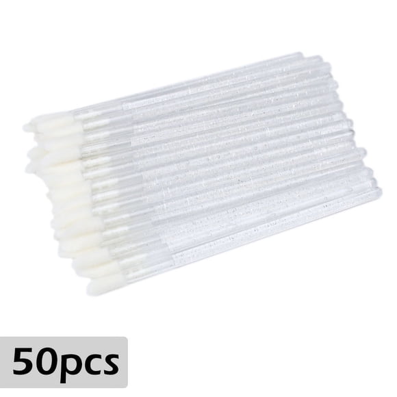 Nvzi 100 Pcs Disposable Crystal Lip Brushes Make Up Lip Brushes Lipstick Lip Gloss Wands Eyeshadow Brushes Applicator Tool Makeup Beauty Tool Kits (Rose)