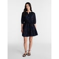 thumbnail image 3 of Time and Tru Women's Cotton Tiered Mini Dress with Ruffle Hem, Sizes XS-XXXL, 3 of 6