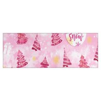 Pink Christmas Tree Kitchen Rug Mat,Kitchen Runner Rugs Non Skid Washable,Decorative Kitchen Floor Mats for Kitchen,Sink,Laundry,17"X47"