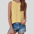thumbnail image 2 of MIXUE Womens Summer Tops Summer Solid Color Round Neck Sleeveless Fashion Casual Loose Vest Pullover Tshirts Streetwear,Yellow,M, 2 of 4