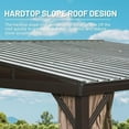 thumbnail image 3 of TOTAL Outdoor 12x14FT Lean-to Hardtop Gazebo with Aluminum Frame, Netting for Deck & Backyard, Brown, 3 of 7