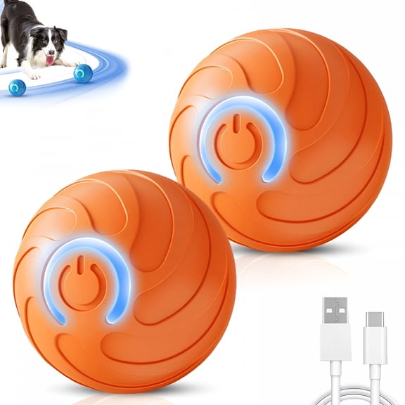BESTSKY 2Pcs Dog Ball,Interactive Pet Balls Shaky Toy,Usb Rechargeable Smart Shaking Pet Bounce Balls Automatic Moving Pet Toy for All Dogs