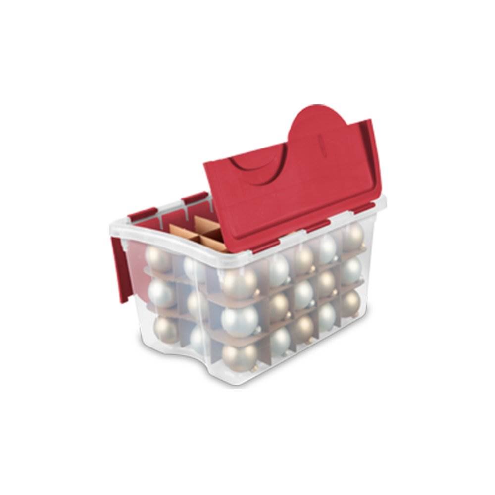 Sterilite 48 Quart Stackable Holiday Christmas 45 Ornament Storage Box
