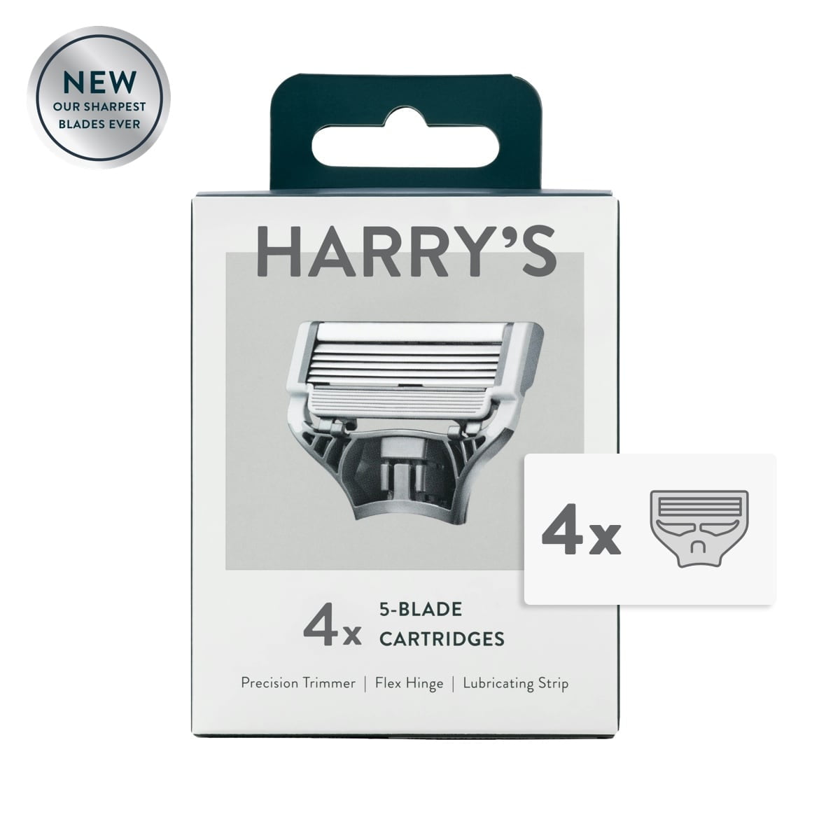 Harry's Razor Blades for Men 4 Pack of Men's Razor Blade Refills
