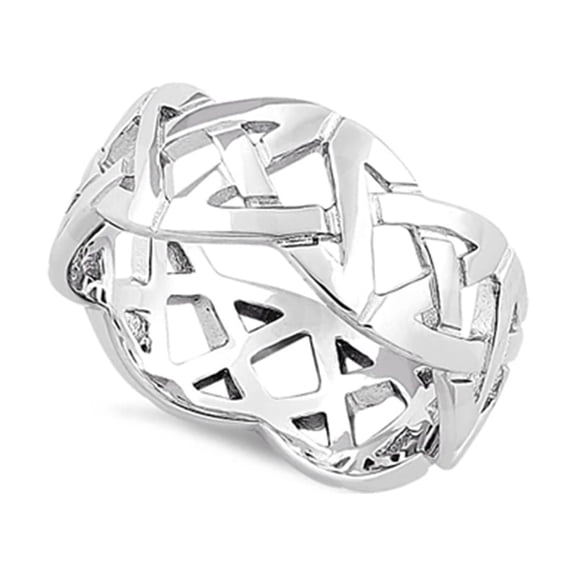 925 Sterling Silver Platinum Plated Celtic Stackable Women Women Valentines Day Gifts Ring