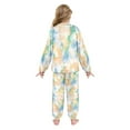 thumbnail image 3 of Fluffy Pajamas Set Fuzzy Winter Warm Pj Sets Pullover Tops and Long Pants Watercolor Soft Pastel Strokes X-Small, 3 of 8