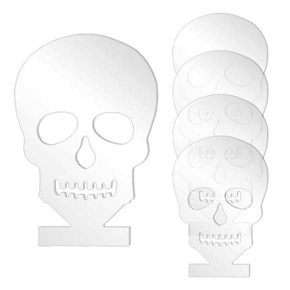 5PCS Acrylic Sheets Panel Base Transparent Thick with Double Sided Protective Film DIY Table Sign Display , Skull