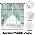 thumbnail image 3 of Swag Curtain Valances Coral Seagrass Swag Valances for Kitchen Windows Eucalyptus Starfish Shell Green Wood Short Topper Curtains Valance Tier Pair for Kitchen Bedroom Living Room Bathroom 28"x36", 3 of 8