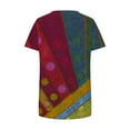 thumbnail image 3 of V-Neck Printed Casual Pullover for Women, Short Sleeve, Soft Cotton Blend, Regular Length, Spring Summer Wear, Hand Wash Cold, 3 of 5