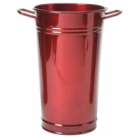 Houston International Trading 8295E GA Enameled Galvanized Vase, Glazed Apple