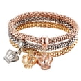 thumbnail image 2 of HOARBOEG Bracelets for Women Love Diamond Stretch Bracelet Corn Chain Tricolor Bracelet Set Bracelet Ladies Jewelry Gift, 2 of 3