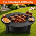thumbnail image 2 of 37" Fire Pits for Outside, SEGMART Outdoor Fire Pit, Round Wood Burning Fire Pit with Grill, Lid, Fire Pit Table for Patio BBQ, Backyard Fire Pit, Firepit for Outside Patio, Black, 2 of 8