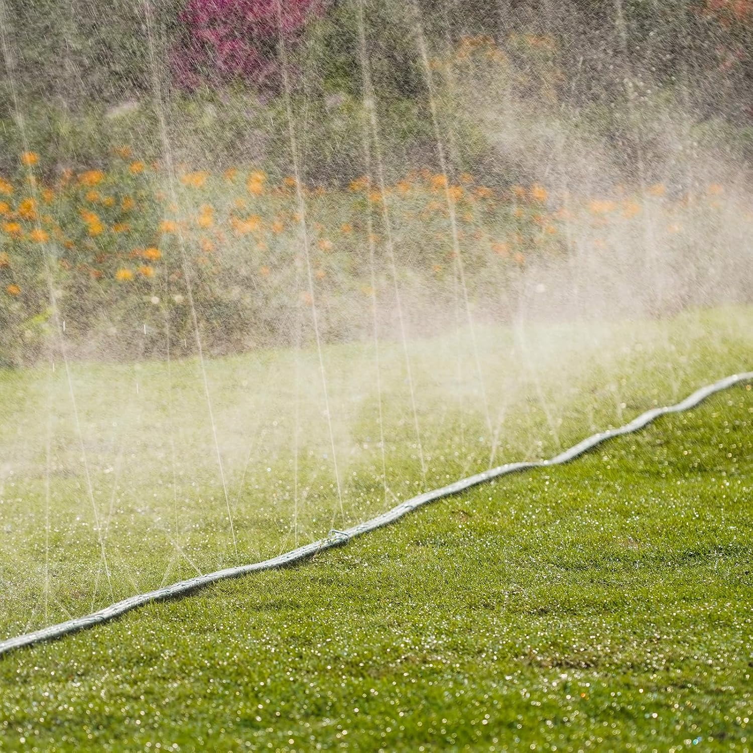 Sprinkler Soaker Hose 50ft 2Pack for Garden Lawn, Watering Pipe with Holes, High-Efficiency Water-Saving Garden Irrigation System, Drip Hose Sprinkler
