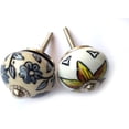 thumbnail image 3 of Rastogi Handicrafts Pulls Knobs Table Window Multi Color Ceramic Drawer Knobs Door Cupboard 1.5" (2 Leaf KNOBS), 3 of 5