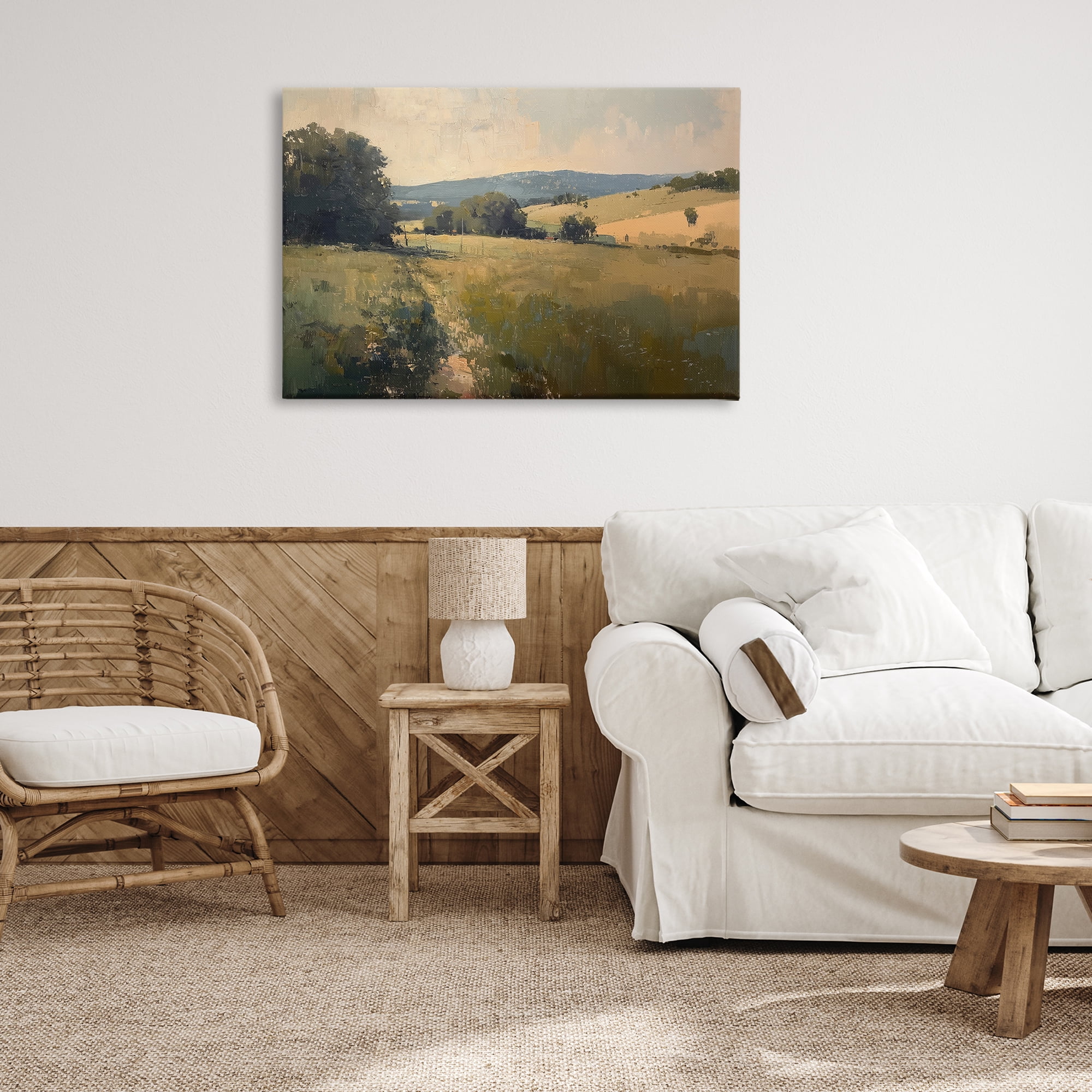 Stupell Industries Vast Country Landscape Landscape & Nature Painting Wrapped Canvas Art Print Wall Art, 36 x 24