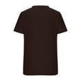 thumbnail image 3 of Otvok Short Sleeve T-Shirts for Women's Casual Solid V Neck Button Tunic Basic Summer Tops Shirt, 3 of 6