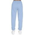 thumbnail image 3 of Fangasis Ladies Sweatpants Tapered Leg Sports Pants High Waisted Bottoms Women Daily Wear Trousers Comfy Fitness Light Blue S, 3 of 4