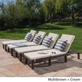 thumbnail image 2 of Noble House Jamaica MultiBrown Wicker Chaise Lounge Cream Cushion (Set of 4), 2 of 20