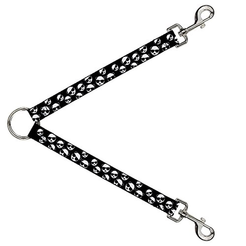 Buckle-Down Leash Splitter - Multi Panda w Sunglasses Black White - 1 Wide - 30 Length