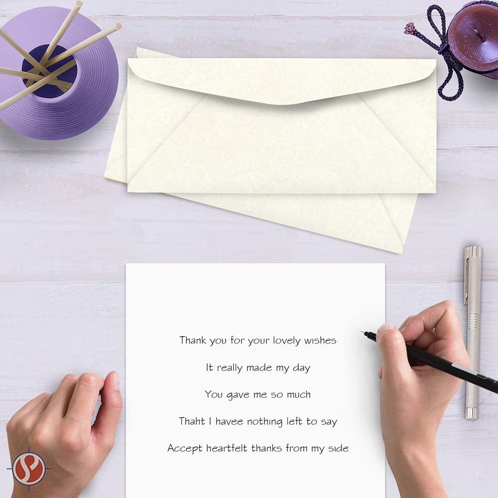 Premium Parchment #10 Business Envelopes - for Invitations, Greetings, Holiday, Office, Invoices, Letters, Mailings| 4 1/8 x 9 1/2 Inches | 500 Per Pack (New White)